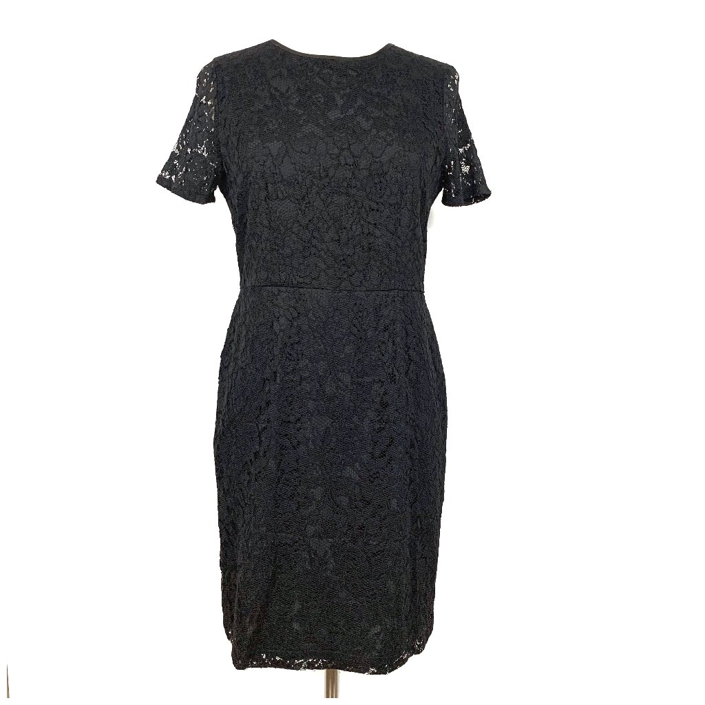 Liz Claiborne Lace Black Overlay Dress 6